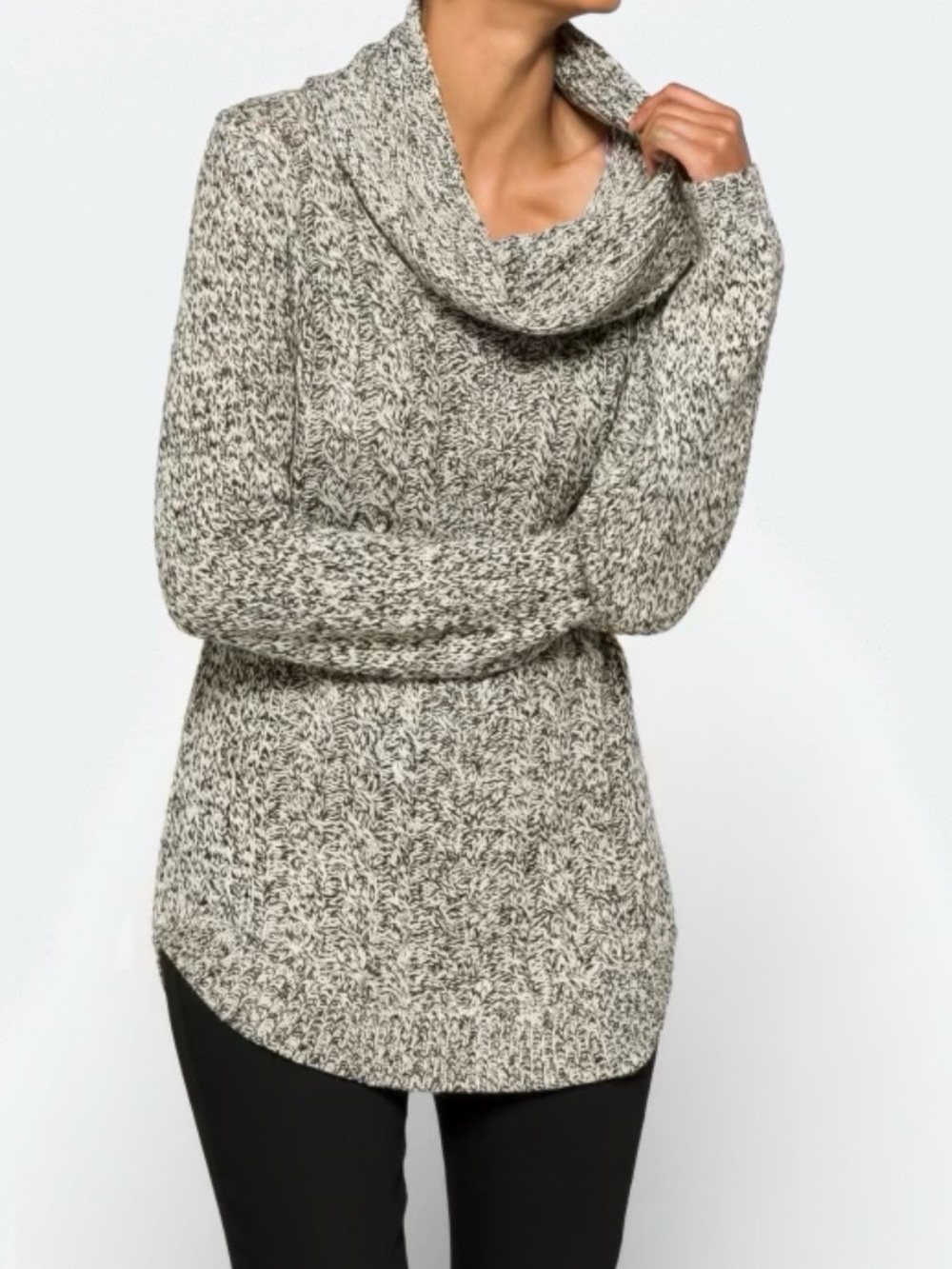 RD Style Marled Gray Cowl Neck Sweater NWT Size Lg